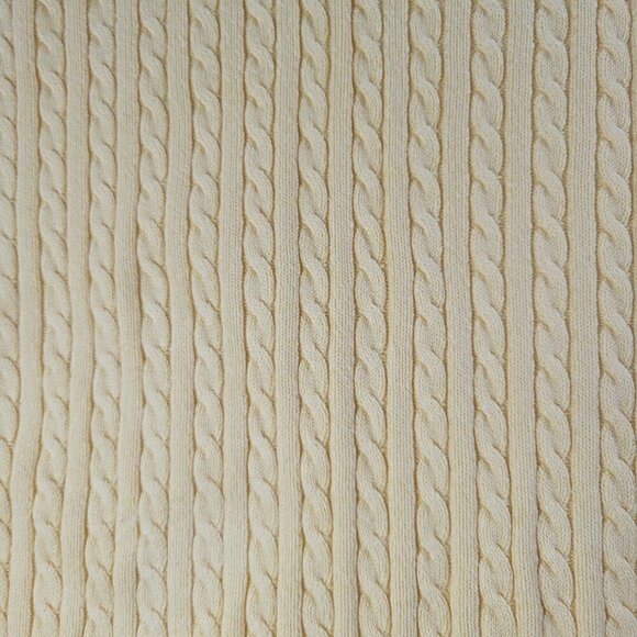 L.L. Bean Women Sleeveless Yellow Cable Knit Cotton V-Neck Sweater Vest Size S - Picture 3 of 6